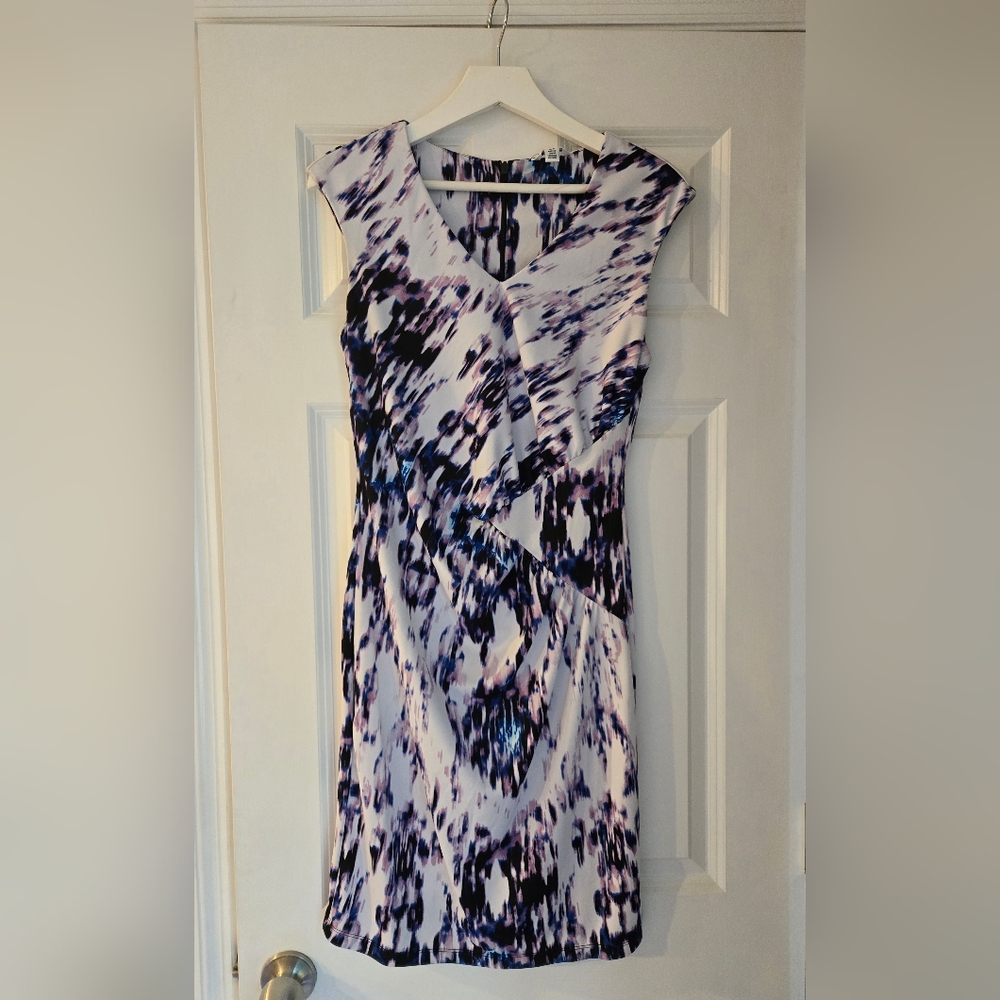 Calvin Klein Purple and White Dress